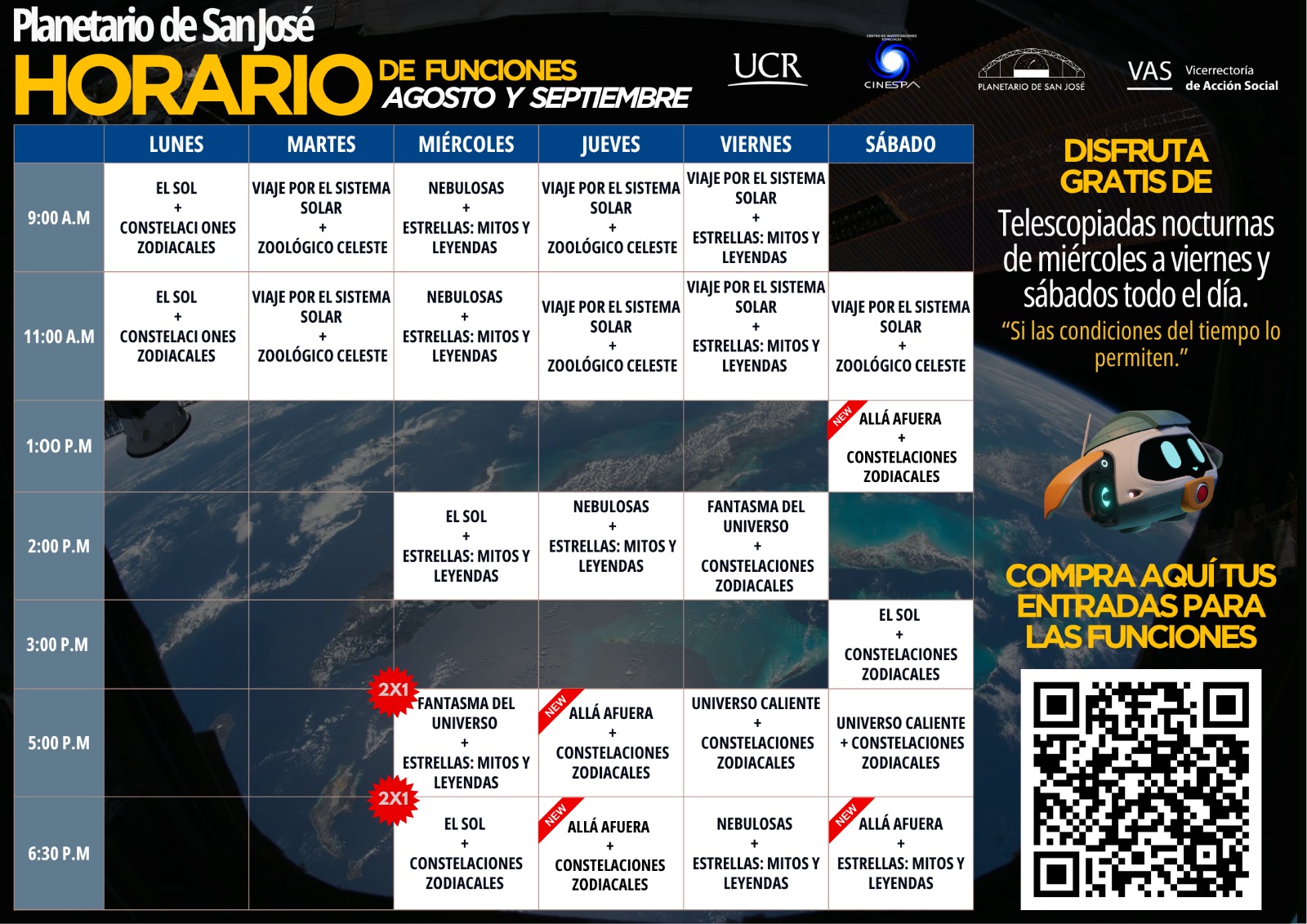 Horario del Planetario